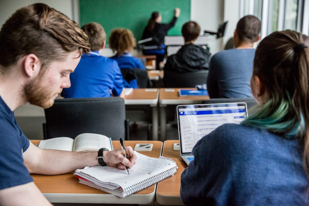 Students during a class lecture