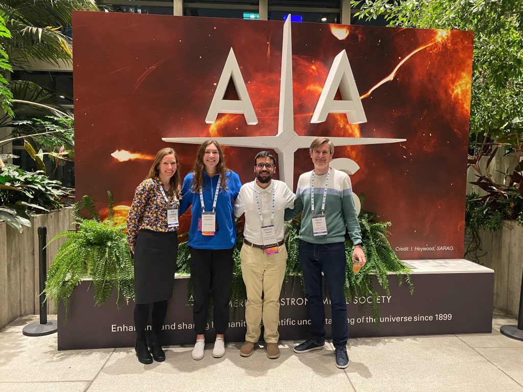Delaney Carlton and Abdullah Sayed at the American Astronomical Society conference in Seattle