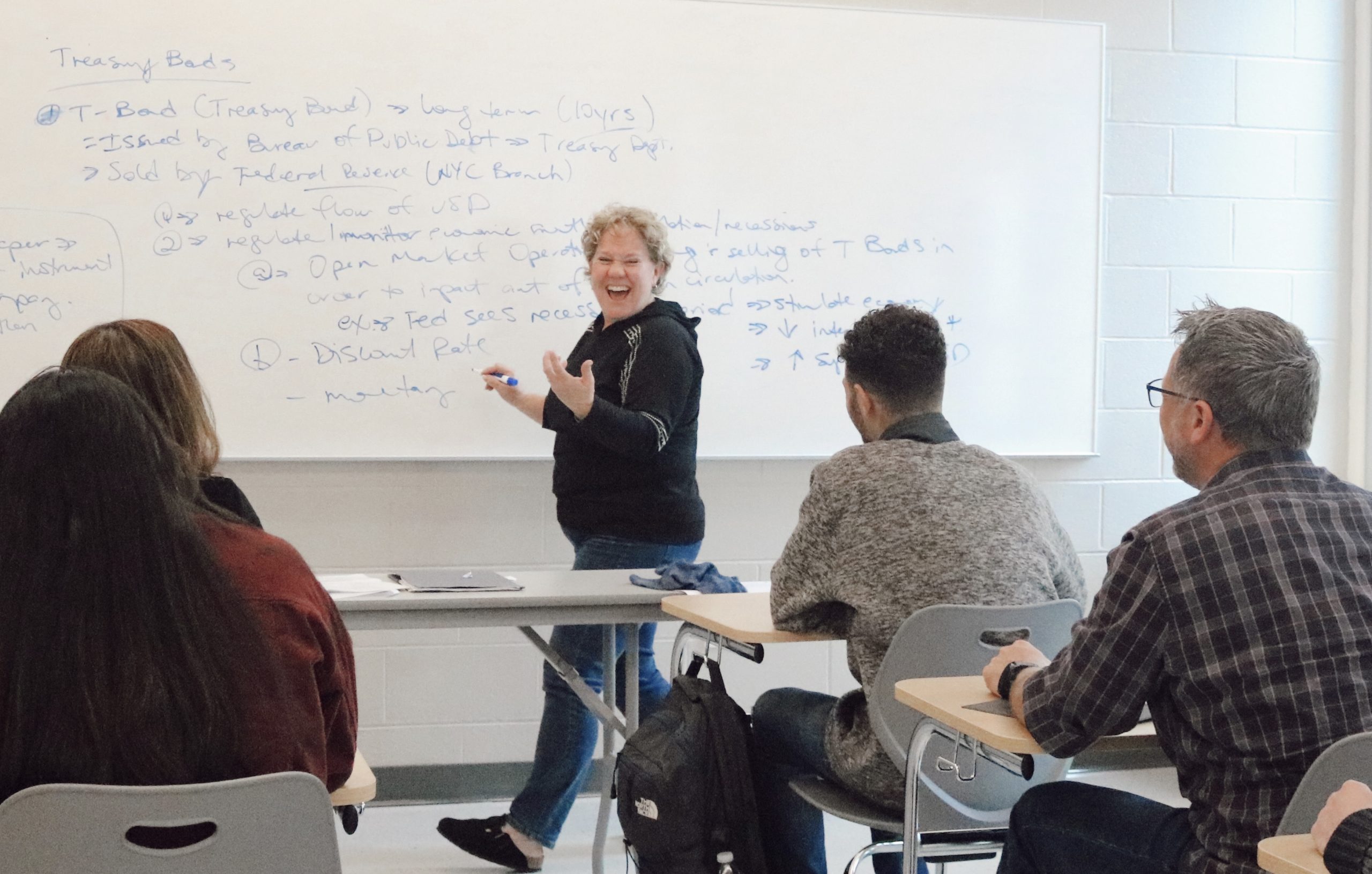 A professor teaching a business class