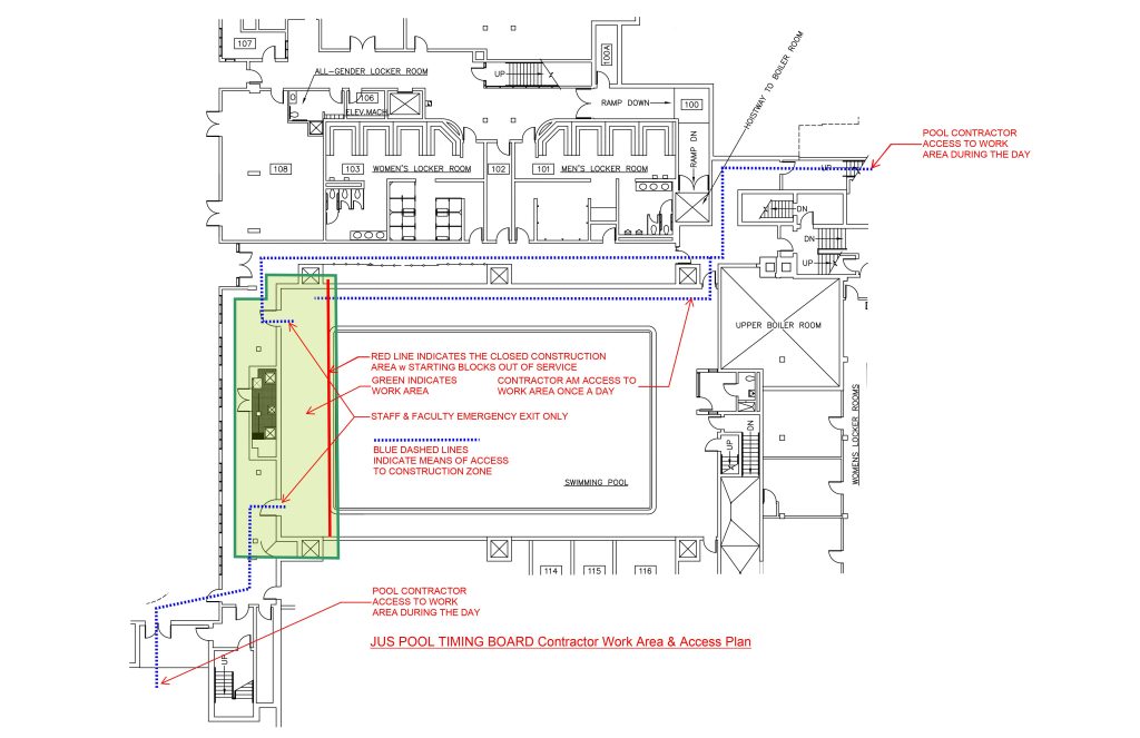 Justice Center Pool construction map