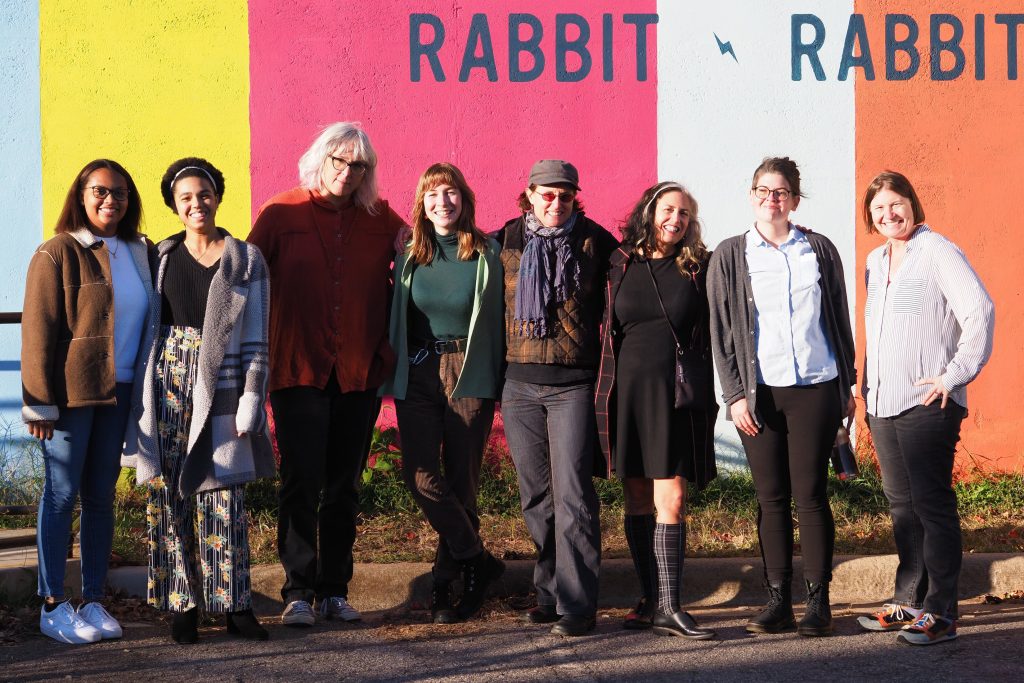 Students at queer poetry event at Rabbit Rabbit in Asheville